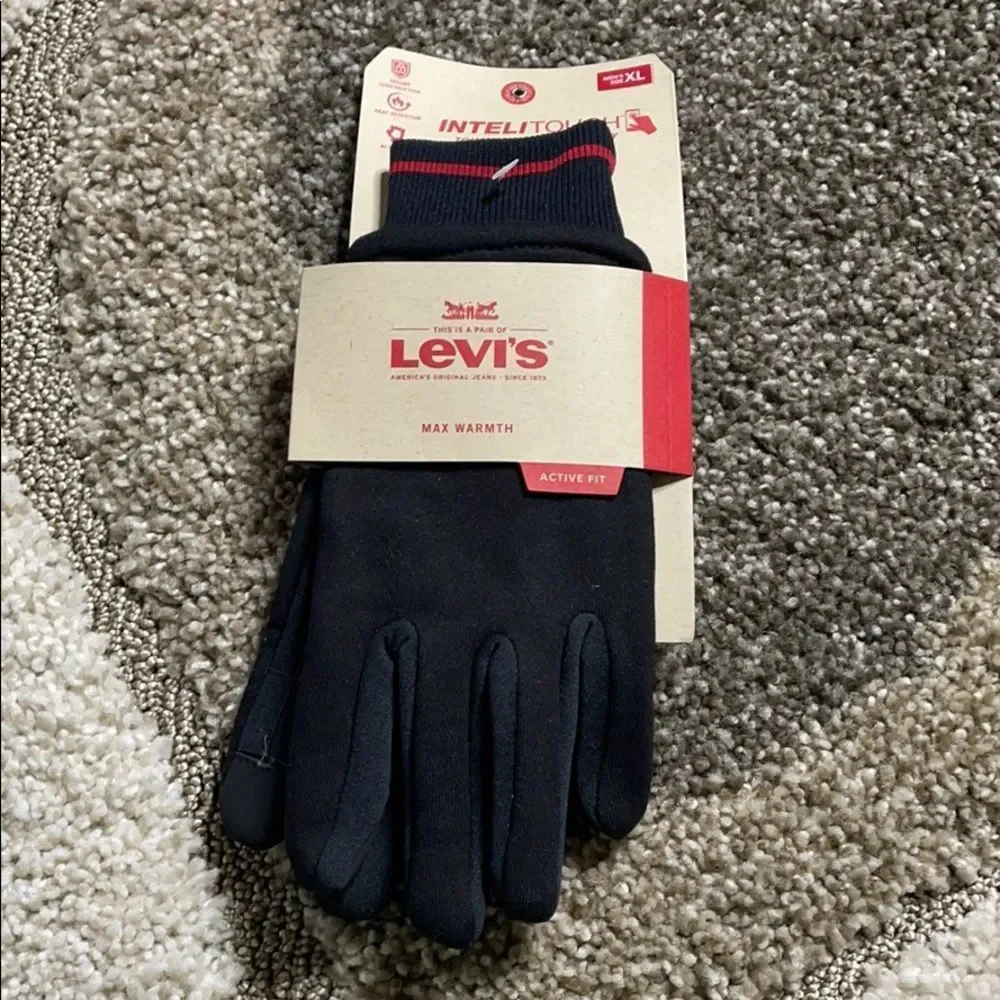 Levi's Jersey Fleece Mixed Media Gloves - Picture 1 of 4